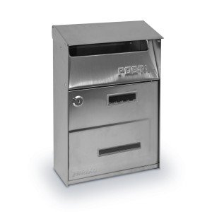 CASSETTA POSTALE BRIXO RUGBY IN ACCIAIO INOX CON TETTO 18/10 L22xP11xH32,5 cm 8PZ