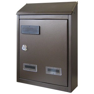 CASSETTA POSTALE CITY IN FERRO COLORE MARRONE/ORO-731.A  21x7xH30 cm