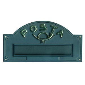 FERITOIA PLACCA BUCA LETTERE ANTICA EFFETTO GHISA - A3/GH L34xHmin/max 12/18 cm