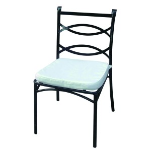 SEDIA DA ESTERNO LIBERTY IN ACCIAIO NERO COMPLETA DI CUSCINO