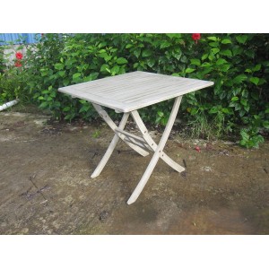 TAVOLO PIEGHEVOLE LEGNO ACACIA LACCATO GRIGIO LAVATO  80X80X74H ARREDO ESTERNO