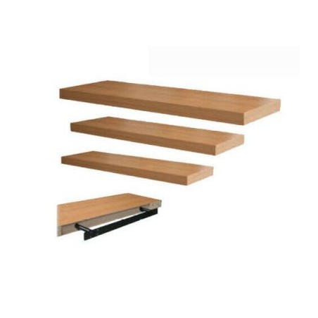 MENSOLA IN MELAMINICO SQUADRATA FINITURA FRASSINO 60X25X4 + ASTA IN ACCIAIO