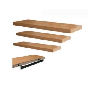 MENSOLA IN MELAMINICO SQUADRATA FINITURA FRASSINO 60X25X4 + ASTA IN ACCIAIO