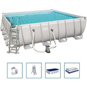 PISCINA C/TELAIO BESTWAY 56626 POWER STEEL 488X488X122H