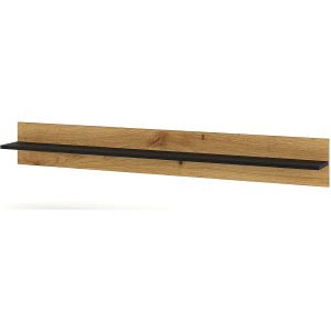 MOBILE SCAFFALE LIBRERIA SOSPESO SOGGIORNO ANETTE 151x20x20cm NERO OPACO ROVERE