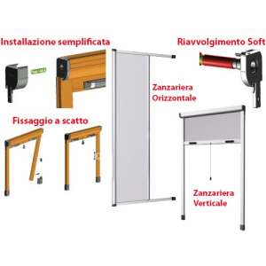 ZANZARIERA STOP INSET MARRONE IN FIBRA DI VETRO 100X170