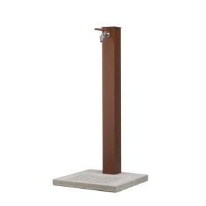 Fontana da Giardino con Rubinetto e Base in Cemento Colore Marrone Ruggine H91 Cm