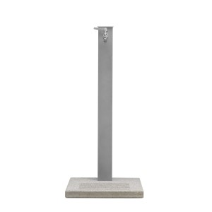 Fontana da Giardino con Rubinetto e Base in Cemento Colore Alluminio H91 Cm