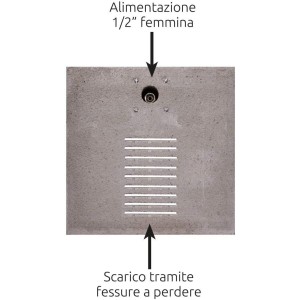 Fontana da Giardino con Rubinetto e Base in Cemento Colore Alluminio H91 Cm