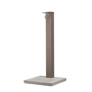 Fontana da Giardino con Rubinetto e Base in Cemento Colore Tortora H91 Cm