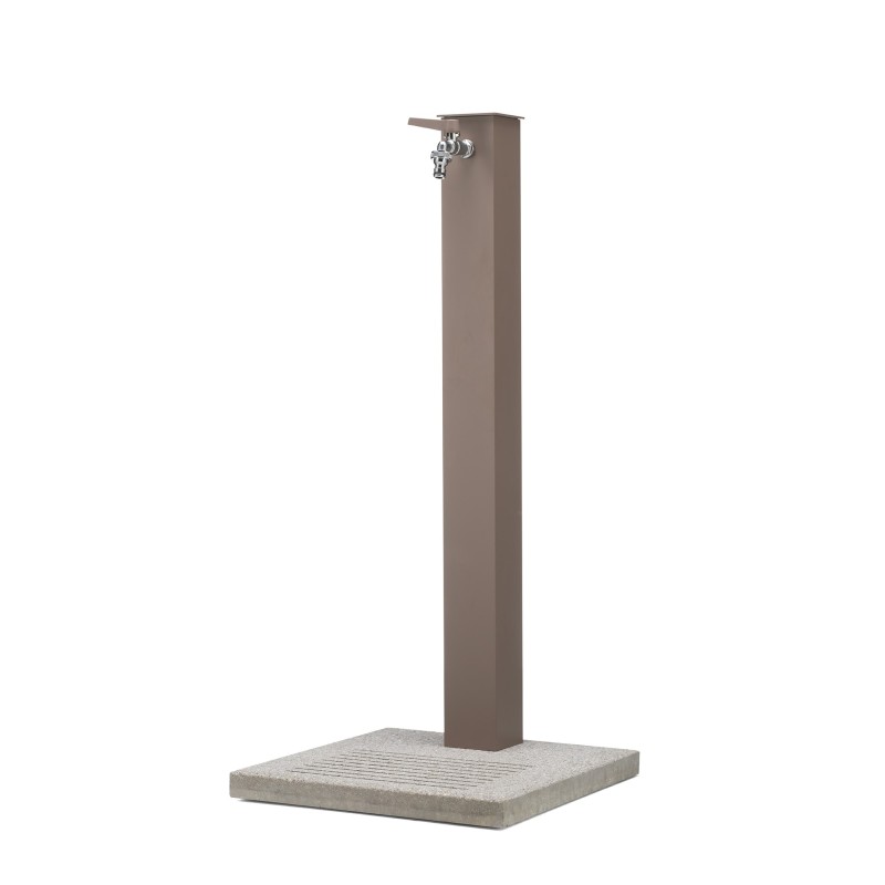 Fontana da Giardino con Rubinetto e Base in Cemento Colore Tortora H91 Cm Fontana da Giardino con Rubinetto e Base in Cemento Colore Tortora H91 Cm