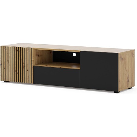 MOBILE PORTA TV  STAND TV SOGGIORNO 150x42x42cm ROVERE NERO OPACO
