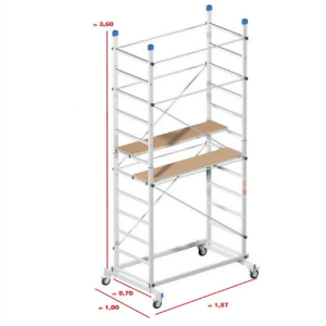 PONTEGGIO TRABATTELLO ALLUMINIO ZEUS 157X100X360H PIANO DI LAVORO CM.198