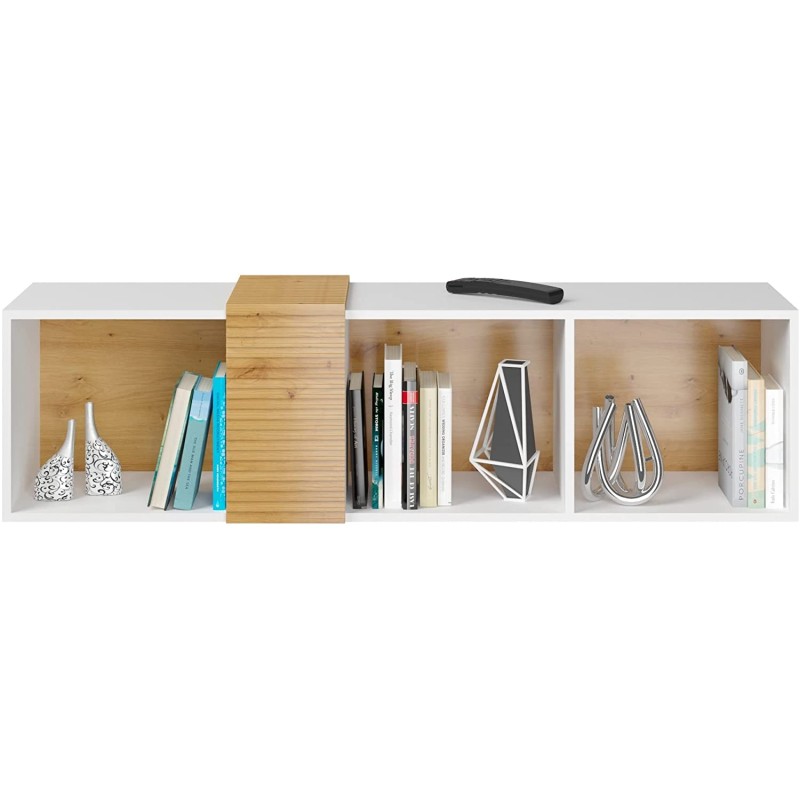 MOBILE STAND DA APPENDERE TV SOGGIORNO VANTA 160x38x35cm ROVERE BIANCO MOBILE STAND DA APPENDERE TV SOGGIORNO VANTA 160x38x35cm ROVERE BIANCO