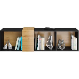 MOBILE STAND DA APPENDERE TV SOGGIORNO VANTA 160x38x35cm ROVERE NERO