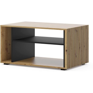 MOBILE TAVOLINO DA CAFFE' PORTA PC AURIS 87x55x45cm NERO OPACO ROVERE