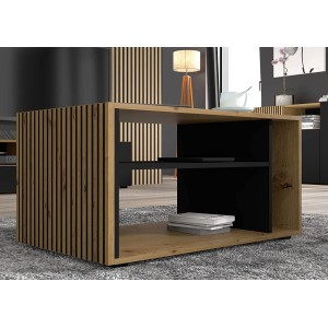 MOBILE TAVOLINO DA CAFFE' PORTA PC AURIS 87x55x45cm NERO OPACO ROVERE