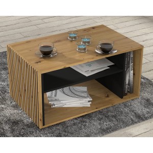MOBILE TAVOLINO DA CAFFE' PORTA PC AURIS 87x55x45cm NERO OPACO ROVERE
