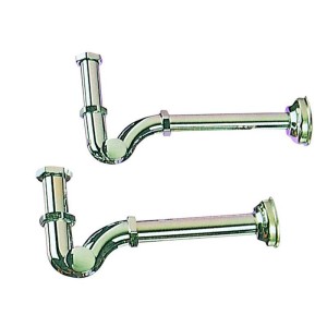 SIFONE A ESSE S IN OTTONE CROMATO DA 1 pollice