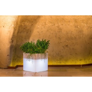 VASO HOME LIGHT CUBO CM. 40X40X40H BIANCO