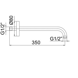 Braccio in Ottone CROMATO per Installazione a Parete 350 mm MAMOLI R24602