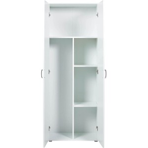 ARMADIO ARCONATI PORTASCOPE 2 ANTE+RIPIANI 70x34x189H LAMINATO BIANCO