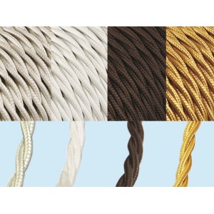 Cavo elettrico antico treccia color Oro rotolo 25 mt