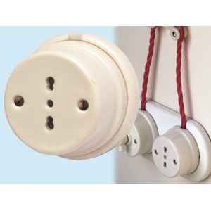PRESA ELETTRICA  IN PORCELLANA ANTICA BIPASSO PEZZI: 2