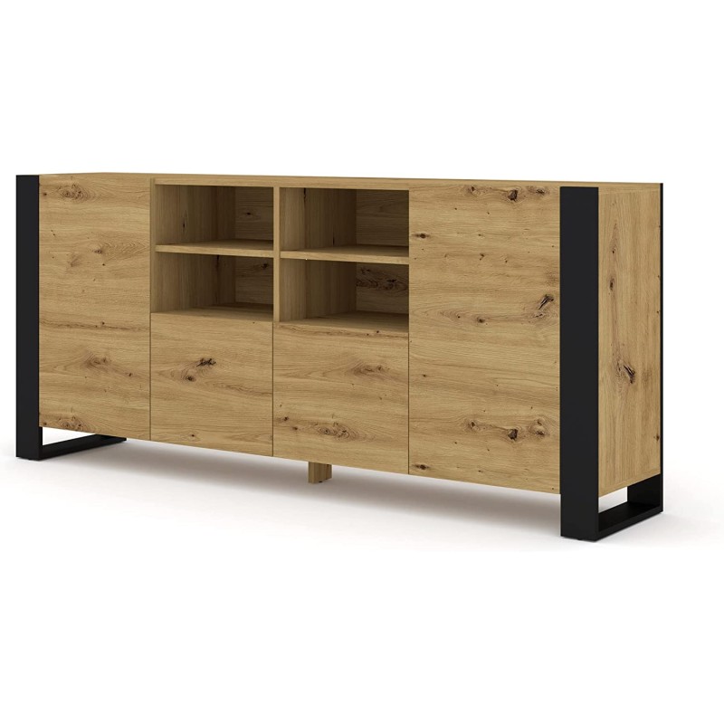 MOBILE COMO' SOGGIORNO MONDI 188x84x40cm ROVERE NERO OPACO MOBILE COMO' SOGGIORNO MONDI 188x84x40cm ROVERE NERO OPACO