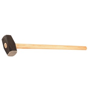 MAZZA A DUE TESTE MANICATA DA KG.4 IN ACCIAIO FORGIATO MANICO IN LEGNO
