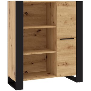 MOBILE SCAFFALE LIBRERIA COMO' NUKA 110x90x43cm ROVERE NERO