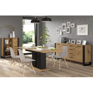 MOBILE SCAFFALE LIBRERIA COMO' NUKA 110x90x43cm ROVERE NERO