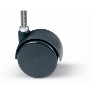 RUOTA NYLON GEMELLARE PER MOBILE PZ.4 D.30 CON PERNO D.8 SEDIA POLTRONA SCRIVANIA