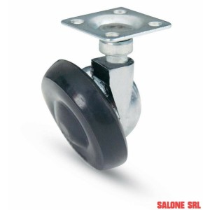 RUOTA CROMATA PZ.4 PER MOBILE D.40 CON PIASTRA 27X27 SEDIA POLTRONA SCRIVANIA