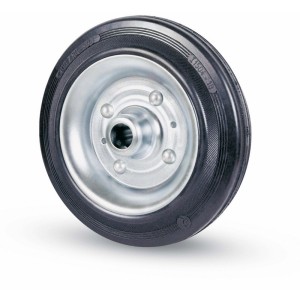 RUOTA INDUSTRIALE D.100X30 IN GOMMA CON CUSCINETTO A RULLI