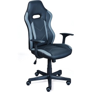 SEDIA POLTRONA DA GAMING O UFFICIO MYHOMI 65X63X109/118 CM COLORE GRIGIO E NERO
