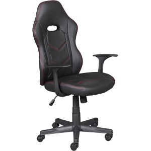 SEDIA POLTRONA DA GAMING O UFFICIO MYHOMI 65X63X109/118 CM COLORE NERO E ROSSO
