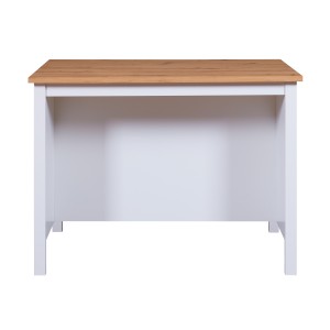 ISOLA JULINA PER CUCINA 2 RIPIANI E VANO SGABELLI 124x75x91,5CM LAMINATO BIANCO E QUERCIA ARTISAN
