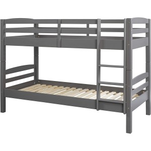 LETTO A CASTELLO LAVIUS DIVISIBILE IN 2 LETTI SINGOLI 90X200 PINO TINTO GRIGIO