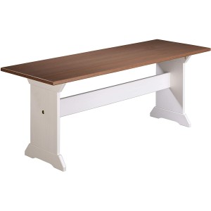 PANCA WESTERLAND 110X37X45H PINO MASSELLO VERNICIATO BIANCO E MARRONE SEPPIA