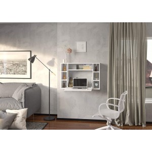 Mobile Mensola Scrivania pieghevole da parete Cm 94 x 62h x 20(chiuso) 62(aperto) colore: Bianco opaco