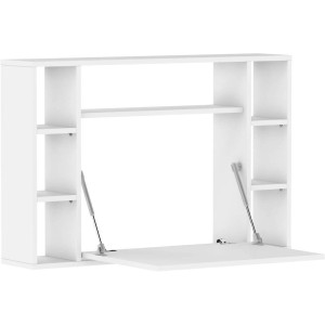 Mobile Mensola Scrivania pieghevole da parete Cm 94 x 62h x 20(chiuso) 62(aperto) colore: Bianco opaco