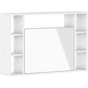 Mobile Mensola Scrivania pieghevole da parete Cm 94 x 62h x 20(chiuso) 62(aperto) frontale Bianco Lucido struttura Bianco Opaco