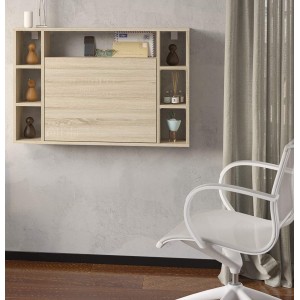 Mobile Mensola Scrivania pieghevole da parete Cm 94 x 62h x 20(chiuso) 62(aperto) colore Rovere Sonoma