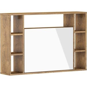 Mobile Mensola Scrivania pieghevole da parete Cm 94 x 62h x 20/ 62 frontale bianco Lucido struttura Quercia
