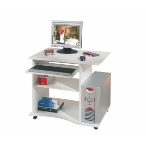 SCRIVANIA MINI UFFICIO PEPE CON RUOTE 80x50x75H LAMINATO BIANCO
