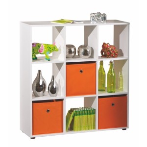 LIBRERIA 9 BOX CADORE DIM. 104,5x33x109H LAMINATO BIANCO INTER LINK