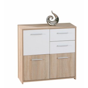 MOBILE SOGGIORNO BUFFET EBOLI 77x30x77H FINITURA ROVERE E BIANCO INTER LINK