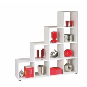 LIBRERIA 10 BOX CABOTO 138,5x33x143,5H LAMINATO BIANCO INTER LINK
