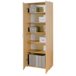 ARMADIO GALLO 2 ANTE + 5 RIPIANI 70x34x189H CM LAMINATO FINITURA ROVERE INTER LINK